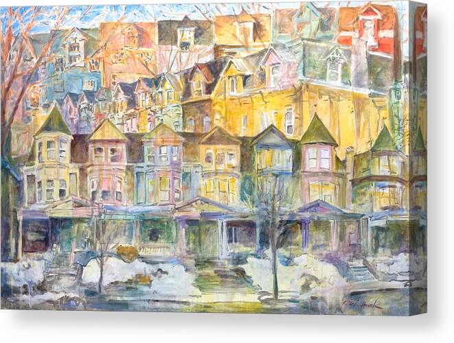 Artist Canvas Print featuring the painting Architecture Improv by Rich Houck
