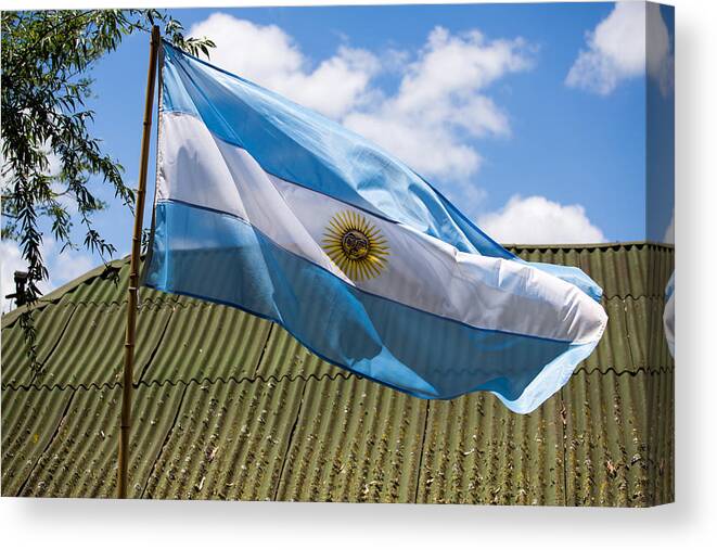 Argentina Canvas Print featuring the photograph Argentina Flag by John Daly