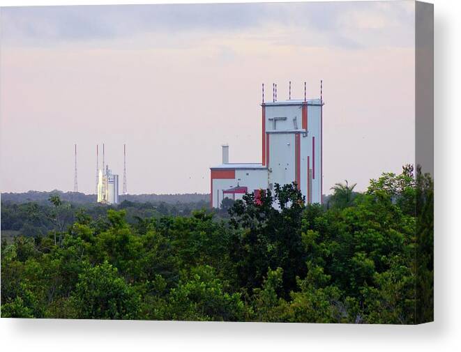 Building Canvas Print featuring the photograph Ariane 5 Launch Site by Mark Williamson/science Photo Library