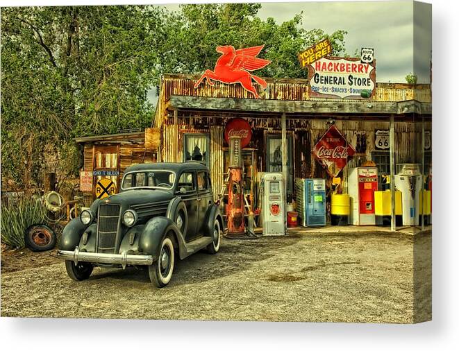 Arizona Canvas Print featuring the photograph Arizona Route 66 by Movie Poster Prints