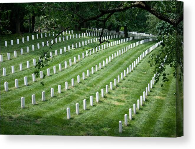 Washington D.c. Canvas Print featuring the photograph Arlington National Cemetery by Tim Stanley