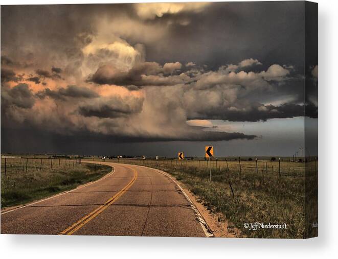 Storms Canvas Print featuring the photograph Around the Bend by Jeff Niederstadt