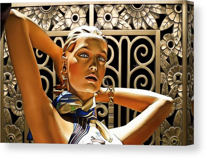 Art Deco - Swimsuit Canvas Print featuring the photograph Art Deco - Swimsuit by Chuck Staley