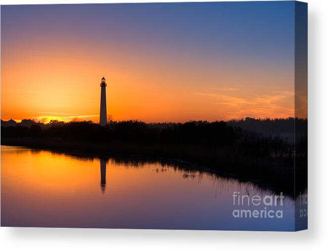 Landscape Canvas Print featuring the photograph As The Sun Sets and The Water Reflects by Michael Ver Sprill