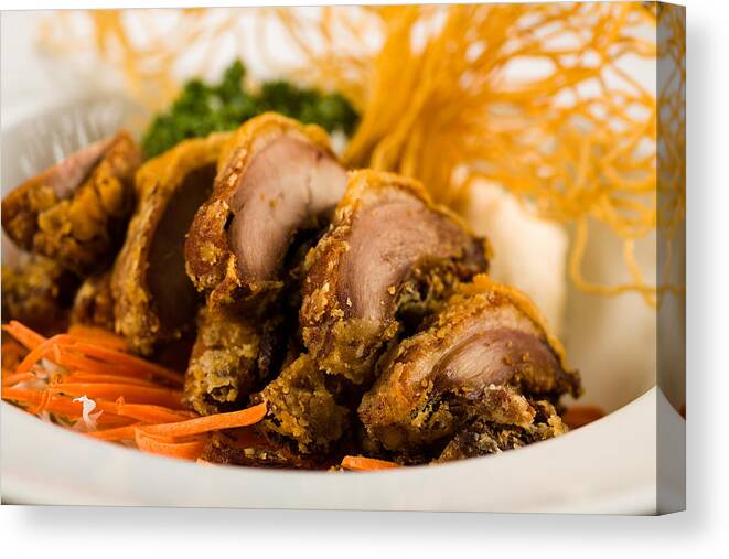 Asian Canvas Print featuring the photograph Asian Fried Duck by Raul Rodriguez