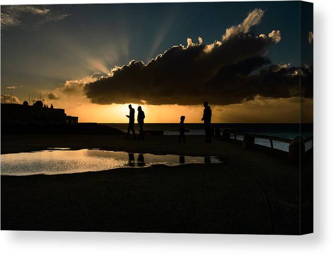 Sunset Canvas Print featuring the photograph At The End Of The Day by Marco Oliveira