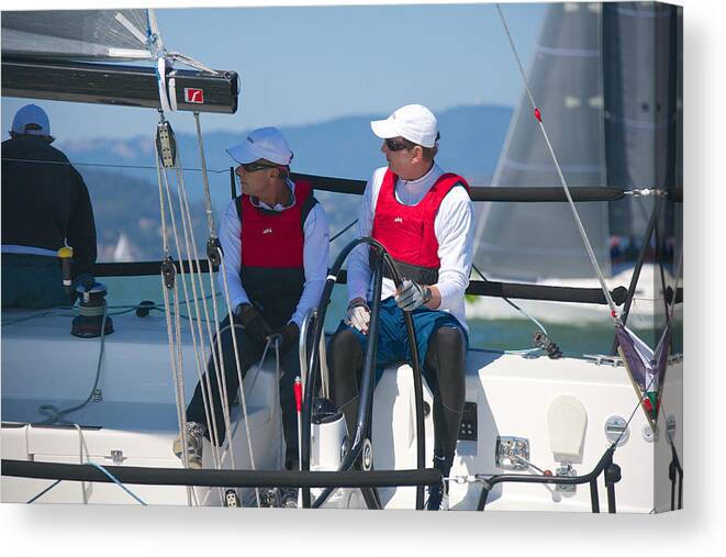 Melges Canvas Print featuring the photograph At the Helm by Steven Lapkin
