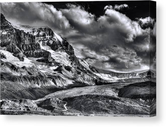 Athabasca Glacier Canvas Print featuring the photograph Athabasca Glacier by Wayne Sherriff