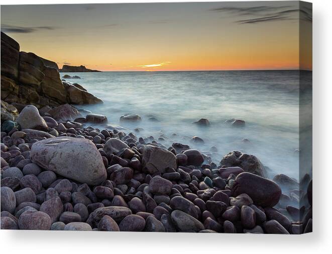 Water's Edge Canvas Print featuring the photograph Atlantic Ocean At French Coast At by Marcel Kerkhof Photography