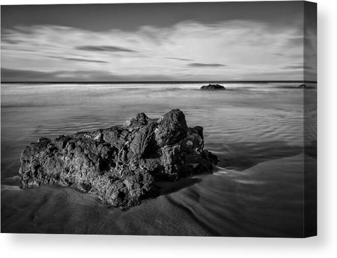 Atlantic Canvas Print featuring the photograph Downhill - Atlantic Rocks by Nigel R Bell