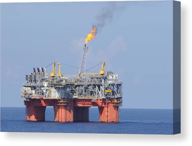 Oil Rig Canvas Print featuring the photograph Atlantis Production rig by Bradford Martin