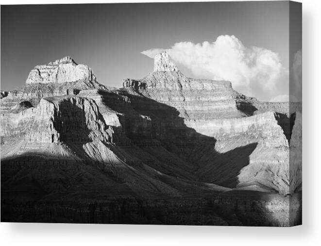 Grand Canyon Canvas Print featuring the photograph August Sunset Brahma and Zoroaster Temples by Steven Barrows