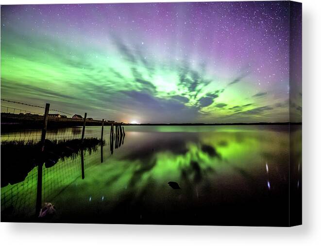 Tranquility Canvas Print featuring the photograph Aurora Reflections by Colin Cameron - Photography