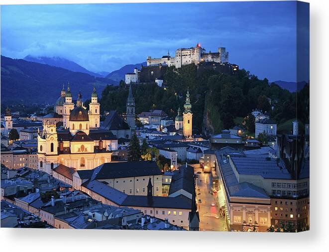 Salzburg Cathedral Canvas Print featuring the photograph Austria, Salzburg by Hiroshi Higuchi