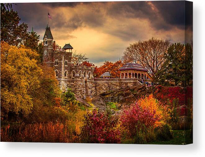 Belvedere Canvas Print featuring the photograph Autumn at Belvedere Castle by Chris Lord