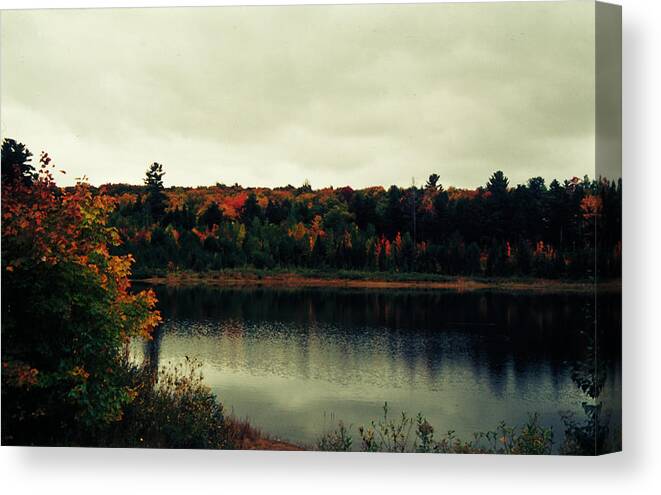 Color Slide Film Canvas Print featuring the photograph Autumn at Deer Lake by Kim Ruley