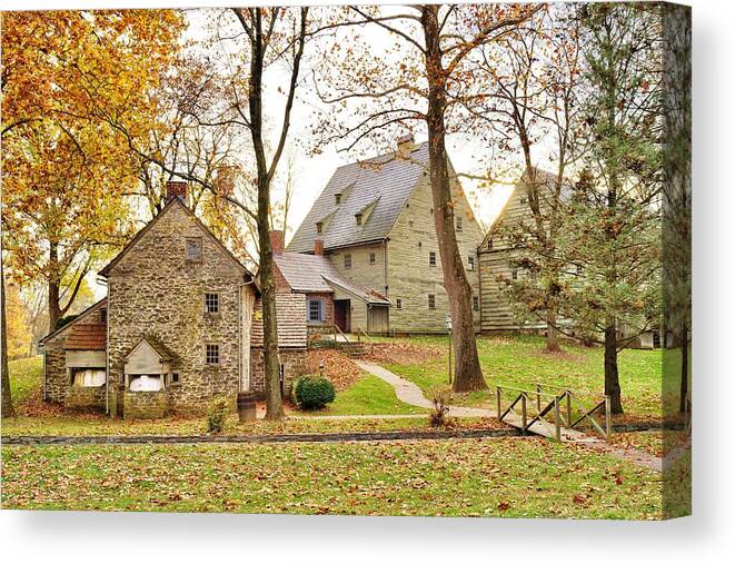 Autumn Canvas Print featuring the photograph Autumn at the Cloister by Jean Goodwin Brooks