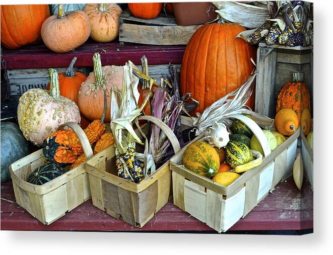 Autumn Canvas Print featuring the photograph Autumn Display by Frozen in Time Fine Art Photography