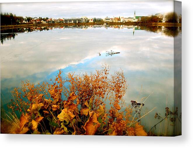Reykjavik City Canvas Print featuring the photograph Autumn Ice by HweeYen Ong