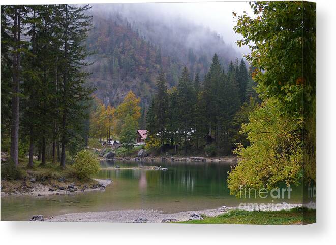 Italy Canvas Print featuring the photograph Autumn - Lago di Predil - Italy by Phil Banks
