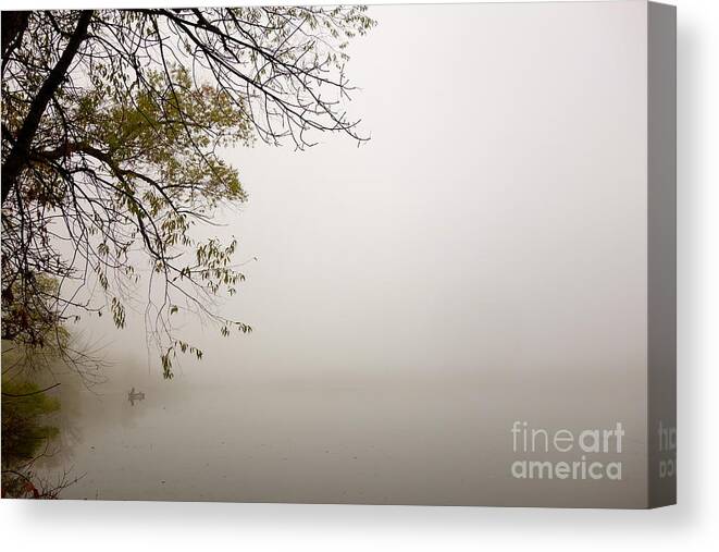 Fishing Canvas Print featuring the photograph Autumn Mist by Jacqueline Athmann
