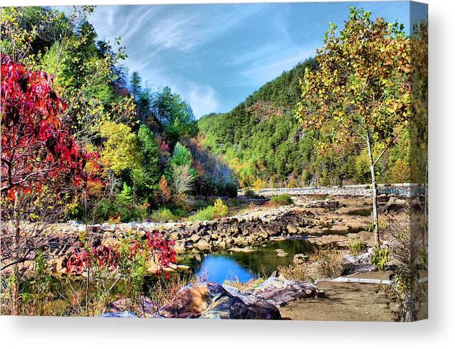 Ocoee Canvas Print featuring the photograph Autumn on the Ocoee by Kristin Elmquist