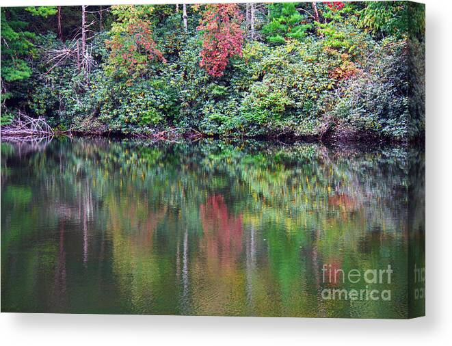 Landscape Canvas Print featuring the photograph Autumn Reflections by Melissa Petrey