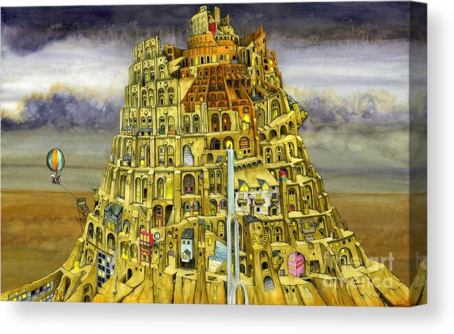 Colin Thompson Framed Prints Canvas Print featuring the digital art Babel by MGL Meiklejohn Graphics Licensing
