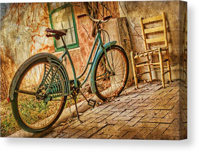 Bike Canvas Print featuring the photograph Back Patio by Nikolyn McDonald