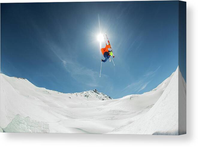 Action Canvas Print featuring the photograph Backcountry Kicker Locals Only by Eric Verbiest