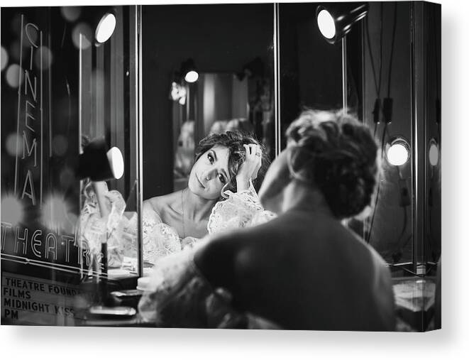 Girl Canvas Print featuring the photograph Backstage by Alex Gusev