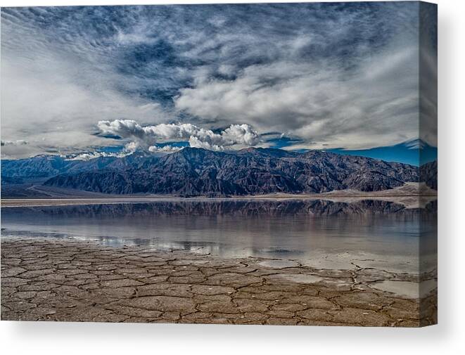 Water Canvas Print featuring the photograph Badwater Reflection by Cat Connor