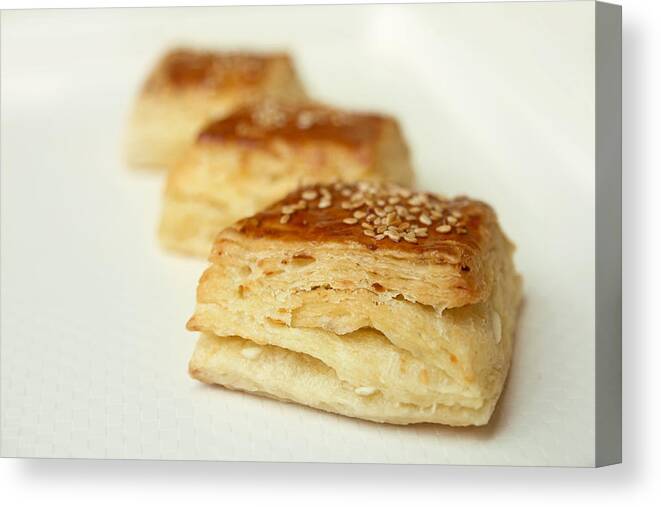 Breakfast Canvas Print featuring the photograph Baked Puff Pastry by Tanjica Perovic Photography
