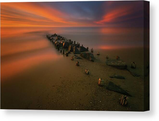 Landscape Canvas Print featuring the photograph Baltic by Krzysztof Browko
