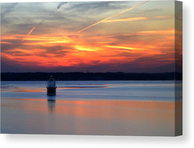 Chesapeake Bay Canvas Print featuring the photograph Baltimore Light at Gibson Island by Bill Swartwout