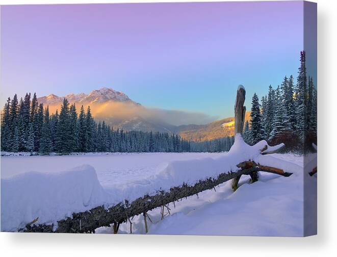 Tranquility Canvas Print featuring the photograph Banff Sunset by Spence Dove Photography