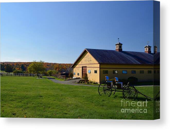  Canvas Print featuring the photograph Barn in the Fall by Tammie Miller