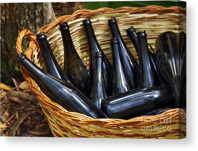 Alcohol Canvas Print featuring the photograph Basket with Bottles by Carlos Caetano