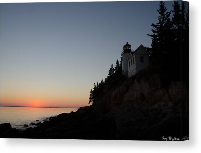 Lighthouse Canvas Print featuring the photograph Bass Harbor Lighthouse by Gary Wightman