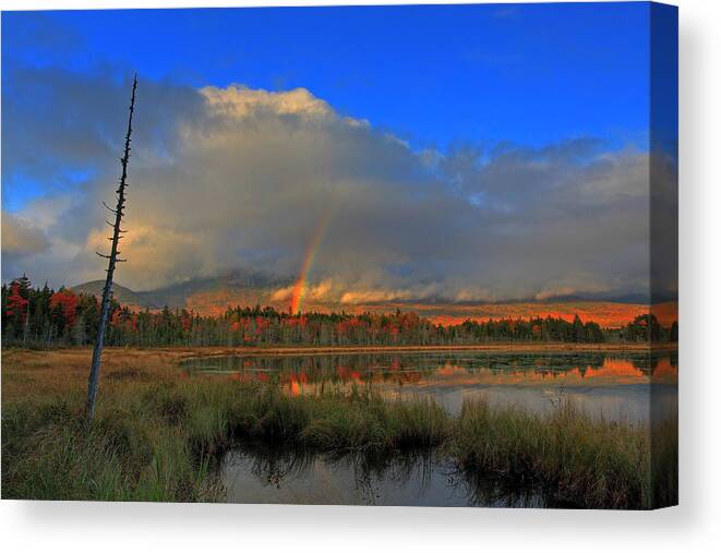 Baxter Canvas Print featuring the photograph Baxter State Park Rainbow by Jack Nevitt