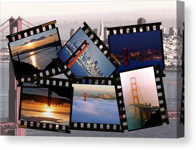 San Francisco Canvas Print featuring the photograph Golden Gate Collage by Christopher McKenzie