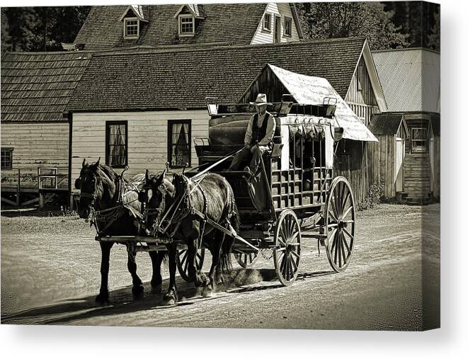 Stagecoach Canvas Print featuring the photograph B.C. Express Co. by Ed Hall