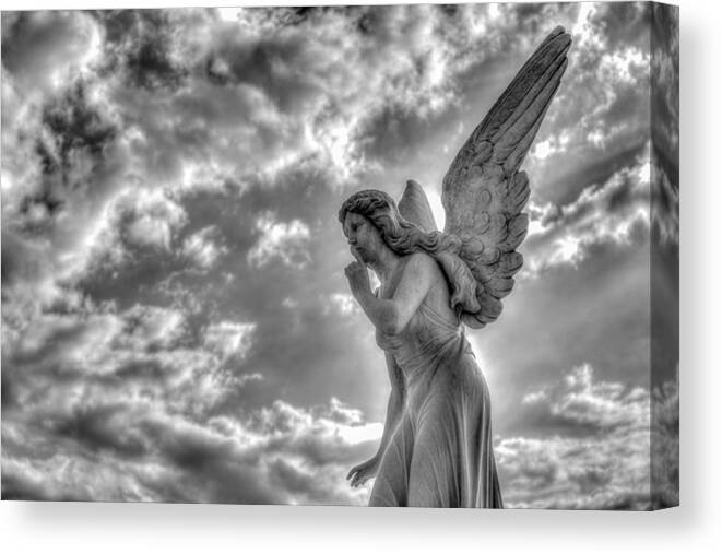 Angel Canvas Print featuring the photograph Be Silent by Andres Leon
