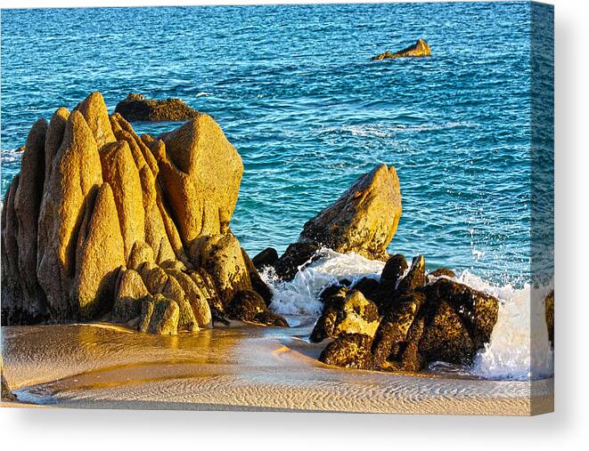 Seascape Canvas Print featuring the photograph Beach Rocks by Shane Bechler