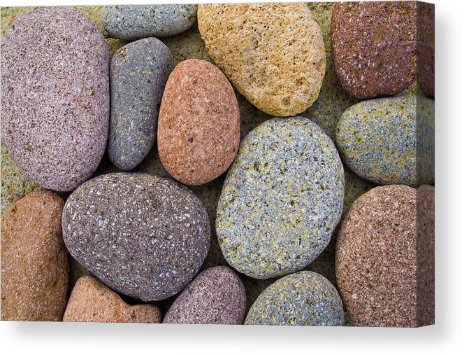 Tranquility Canvas Print featuring the photograph Beach Stone Collection by Hiroyuki Uchiyama