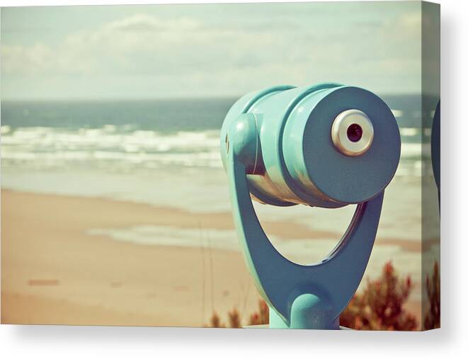 Tranquility Canvas Print featuring the photograph Beach Telescope by Christopher Kimmel
