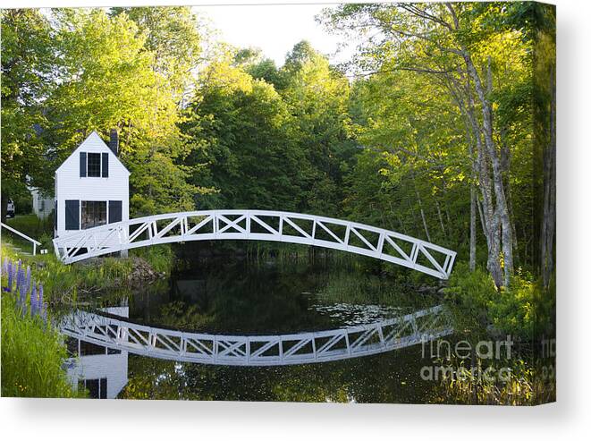 Beautiful Canvas Print featuring the photograph Beautiful Curved Bridge In Somesville by Bill Bachmann