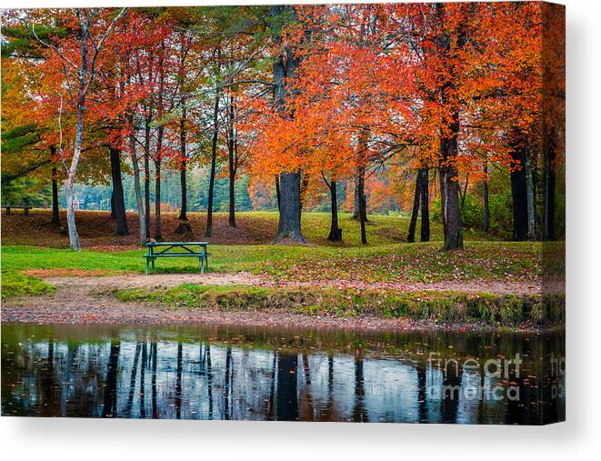 Fall Canvas Print featuring the photograph Beautiful Fall Foliage in New Hampshire by Edward Fielding
