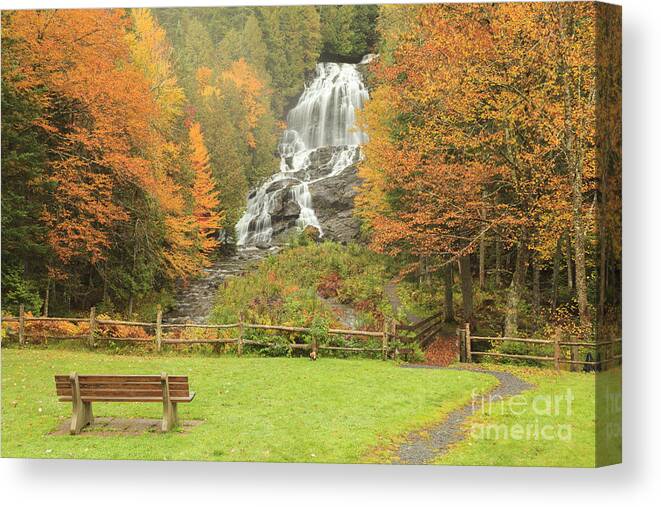 Beaver Brook Falls Canvas Print featuring the photograph Beaver Brook Falls Colebrook New Hampshire by Ken Brown