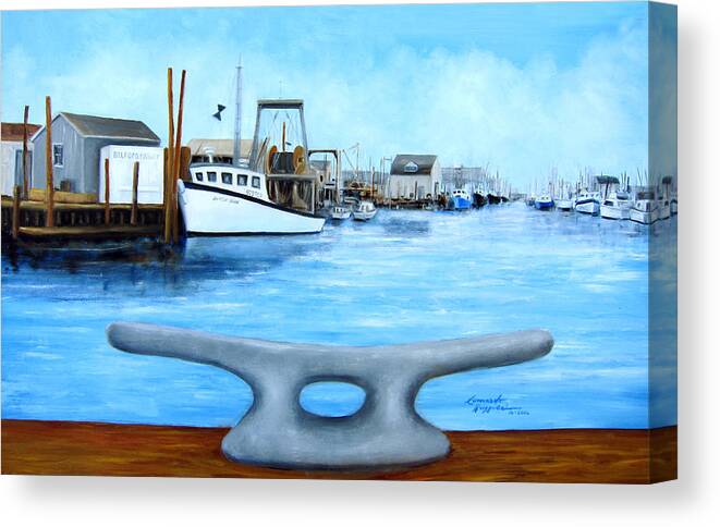 Seascape Canvas Print featuring the painting Belford Fishery by Leonardo Ruggieri